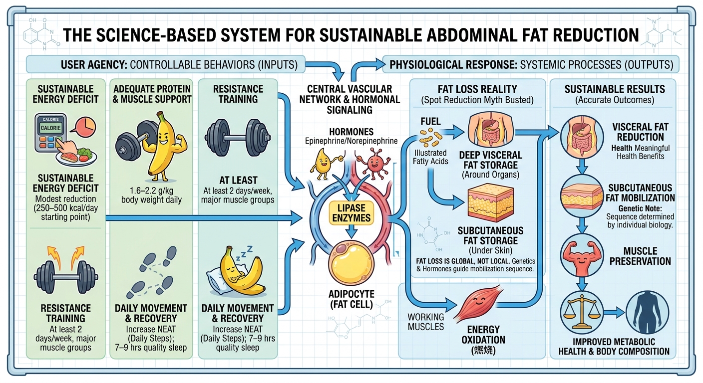 The Blueprint for Sustainable Abdominal Fat Loss: Science vs. Myths